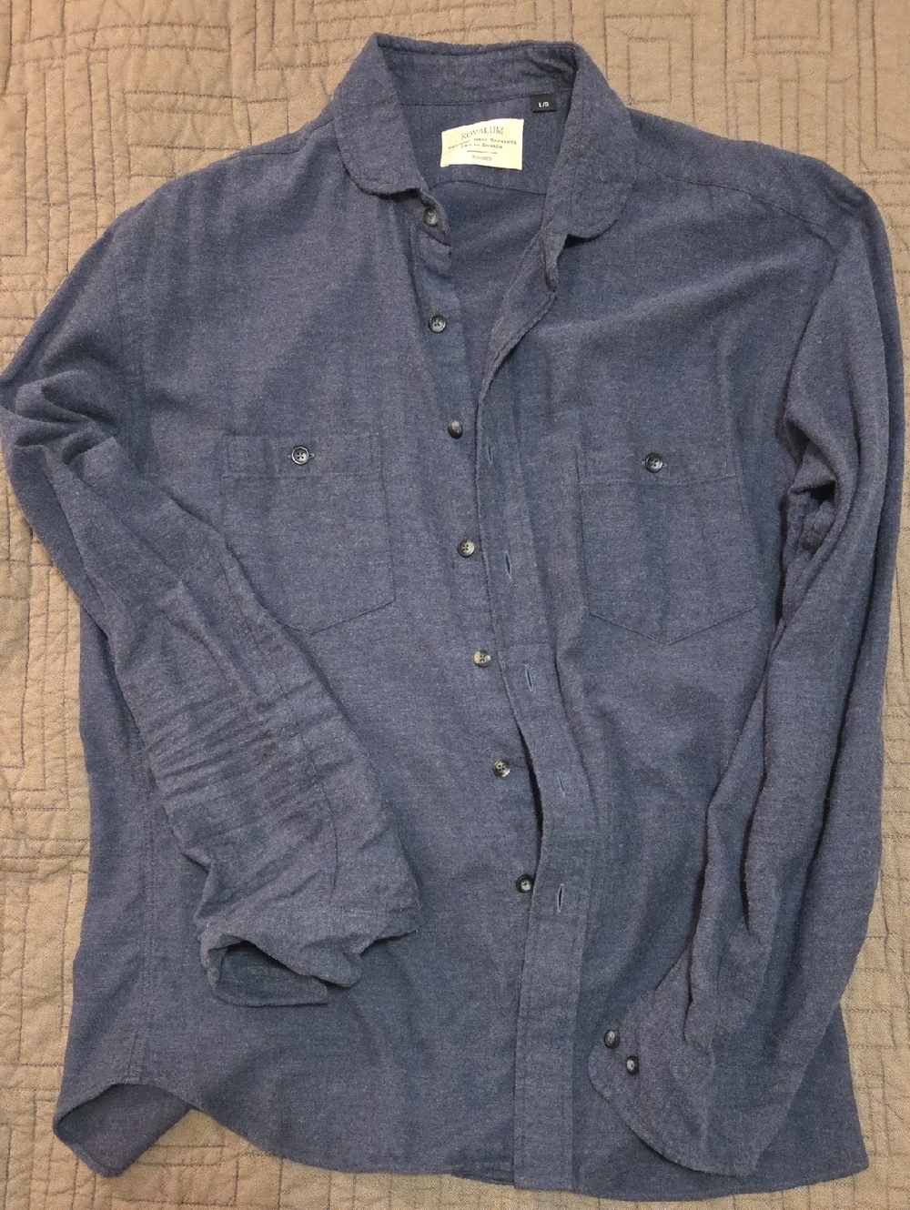 Casual Long-Sleeve Navy Button-Down Shirt - Unknown Brand
